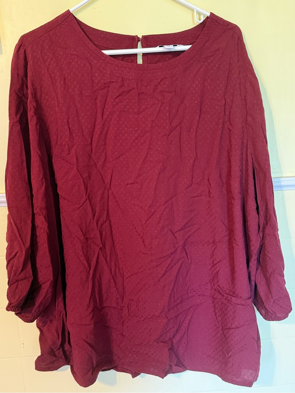 croft & barrow Burgundy Textured Long-Sleeve Tunic